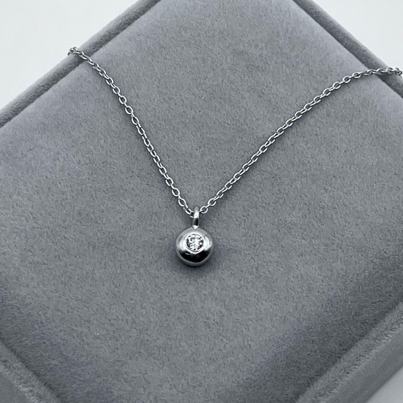 .12 CT Lab Diamond Round Necklace Sterling Silver - Picture 3 of 4